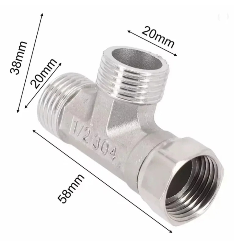 G1/2 Stainless Steel T Adapter - Shower Valve Cartridge ulasan dan harga